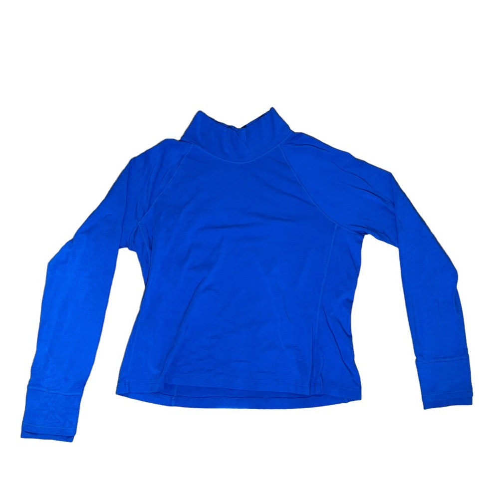 Athleta Flurry Double Cuffed Thumb Hole Women XL Cobalt Blue Layering Long Slve